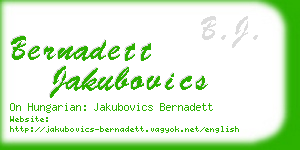 bernadett jakubovics business card